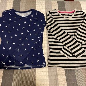 Girls long sleeve t- shirts x2.